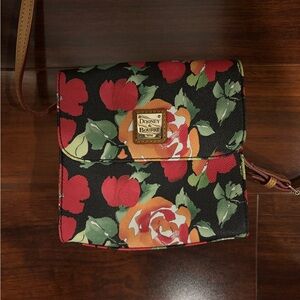 Dooney & Bourke Red and Black Floral Crossbody Bag
